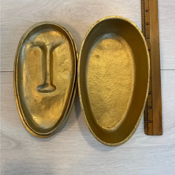 Abstract Metal Lidded Trinket Box - Picture 2 of 4